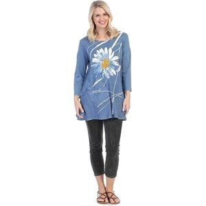 EUC Jess & Jane Women's Mineral Washed 100% Cotton Slub Tunic 1x